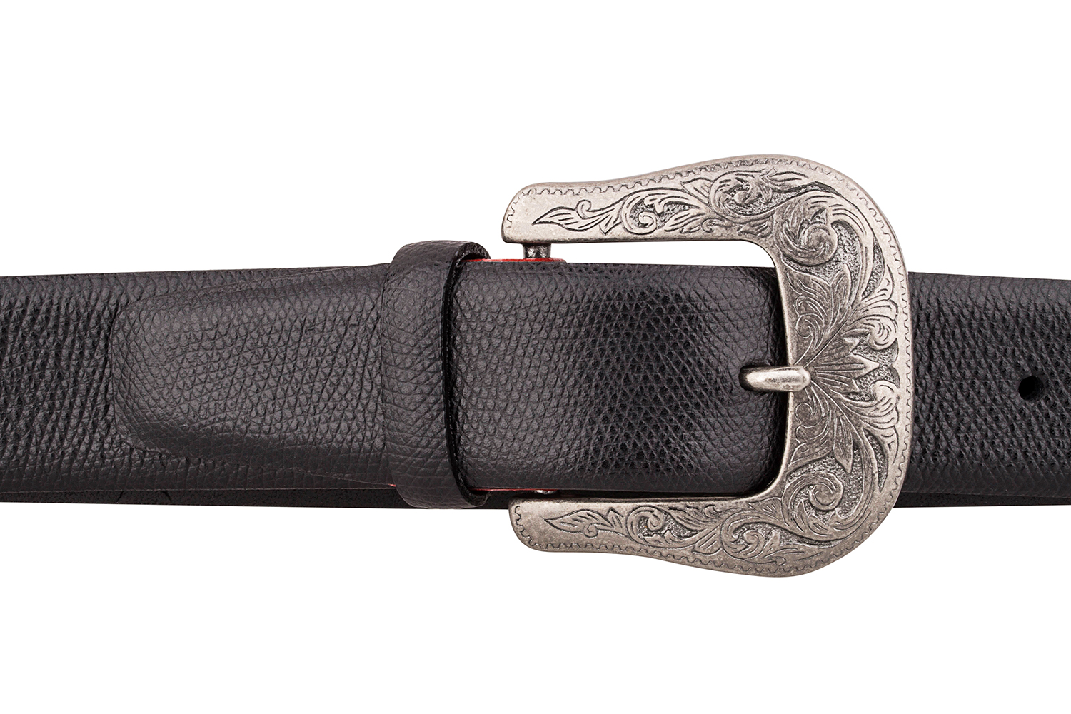 Buy Cowhide Cowboy Belt - Antique Buckle - LeatherBeltsOnline.com