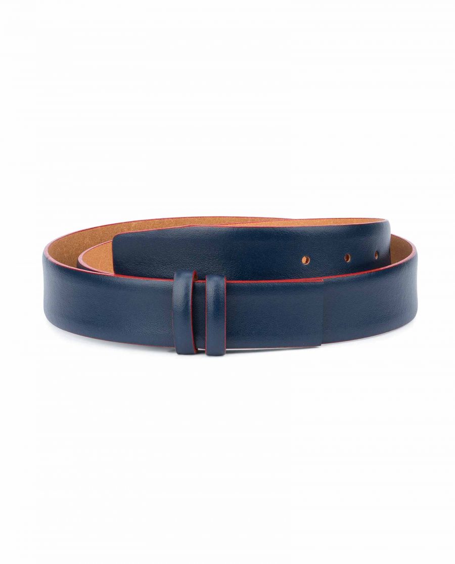 1-3-8-inch-Blue-Leather-Belt-Strap-with-Red-Edges-Without-buckle