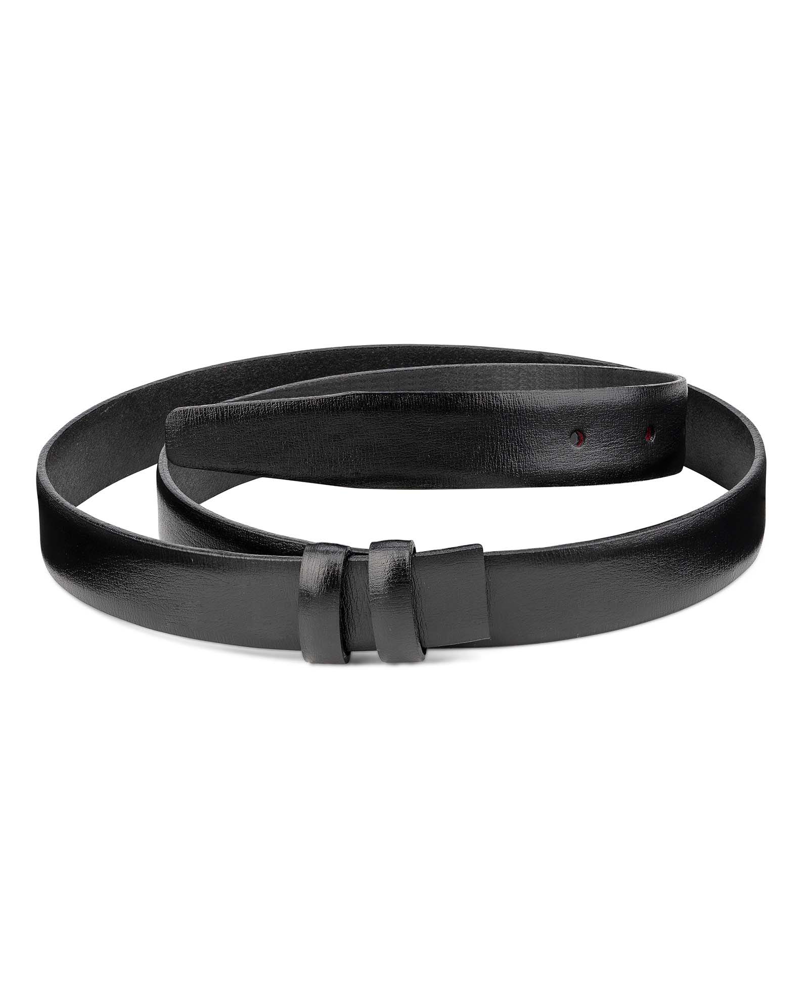 1 inch Belt Strap in Black Smooth Leather Replacement Mens buckles Italian 25 mm
