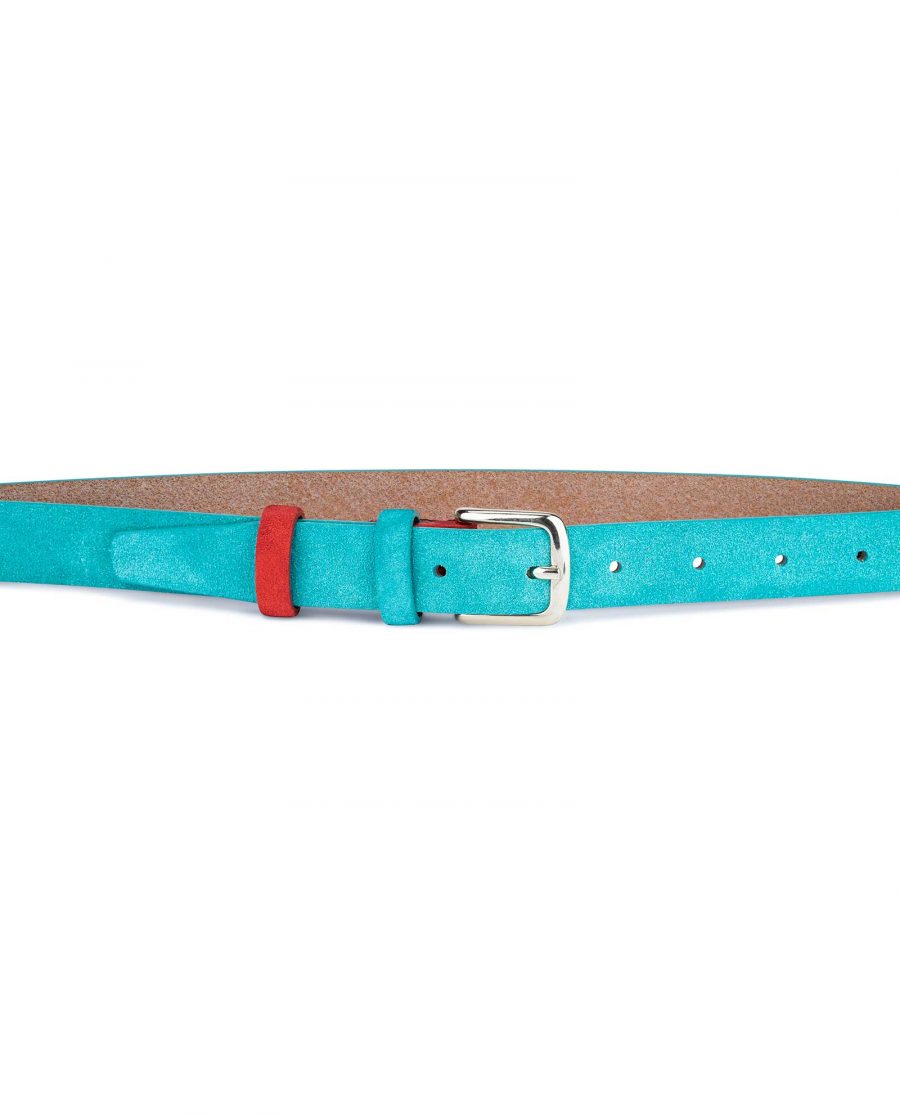 1-inch-Suede-Turquoise-Leather-Belt-with-Red-On-pants