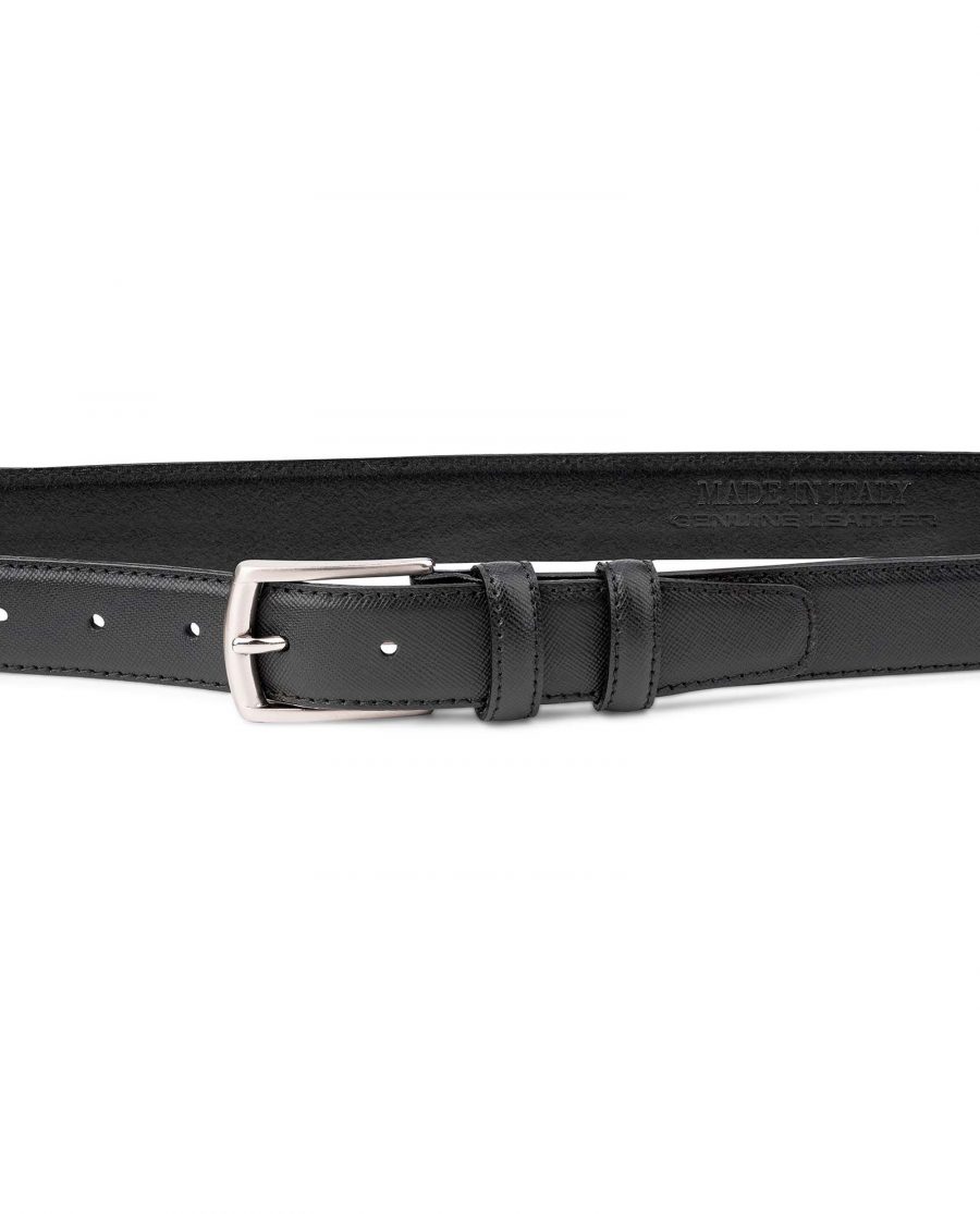 3-cm-Saffiano-Leather-Belt-in-Black-by-Capo-Pelle-on-Pants