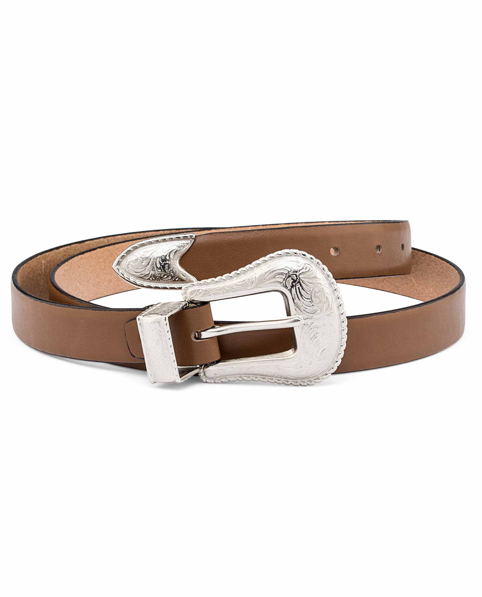 Buy Women&#39;s Western Beige Leather Belt | Capo Pelle | Free shipping