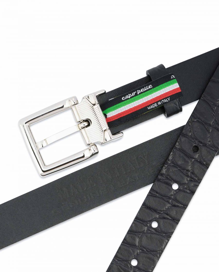 Black-Croco-Belt-1-inch-Embossed-Leather-Heat-stamp