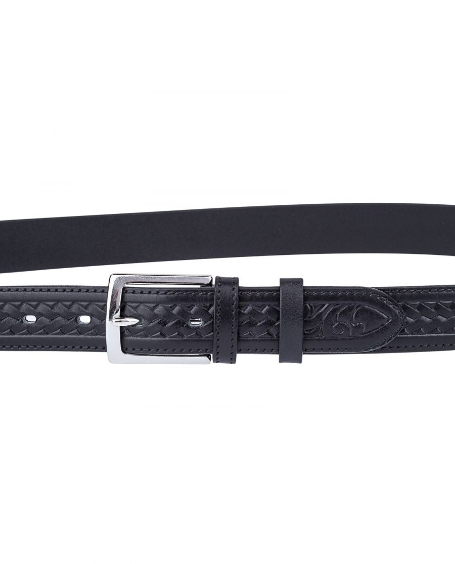 Black-Embossed-Braided-Belt-On-trousers