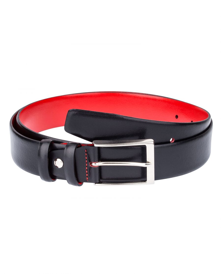 Black-Leather-Belt-Red-inside-First-image