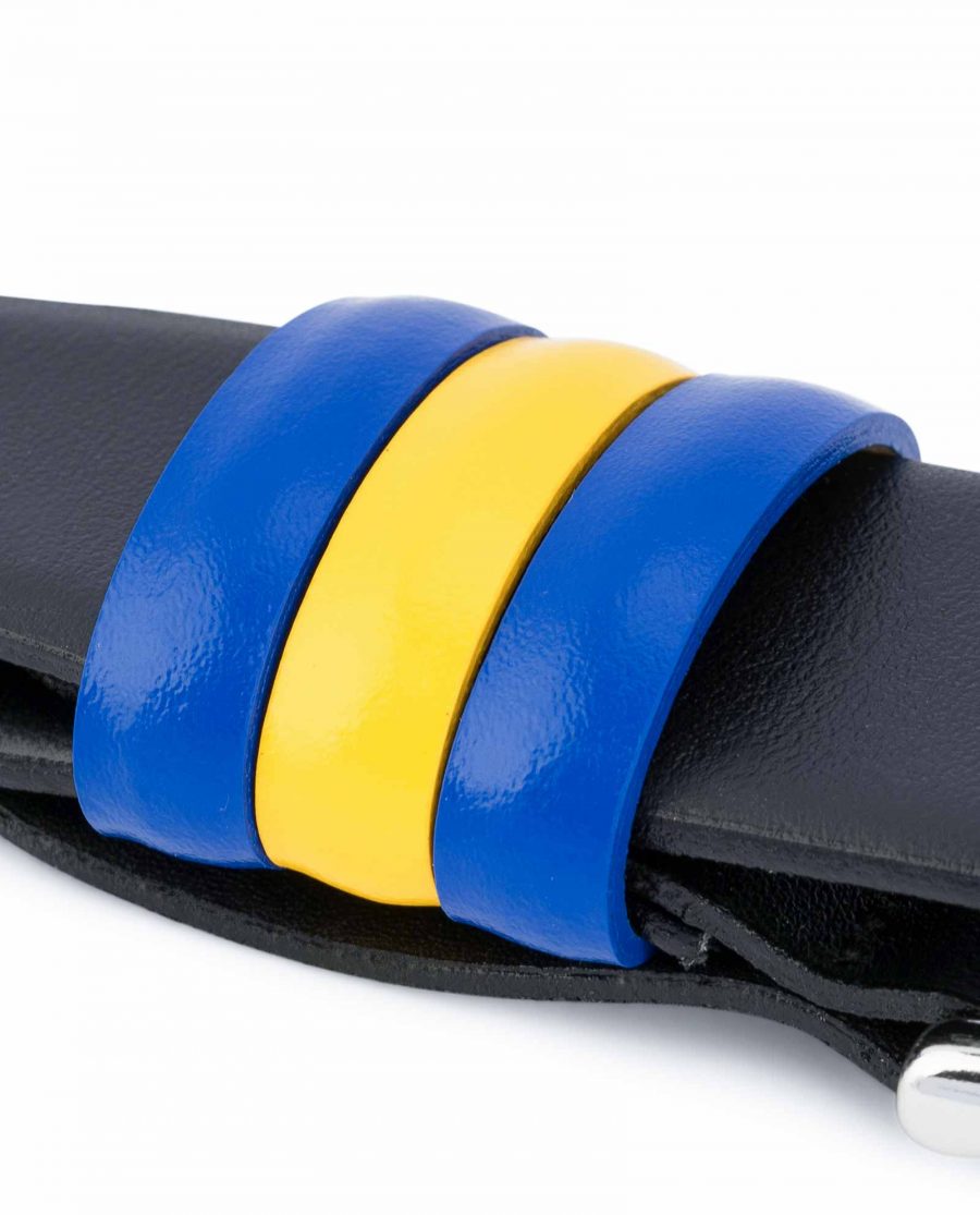 Black-Leather-Belt-with-Sweden-Flag-Colors-Swedish