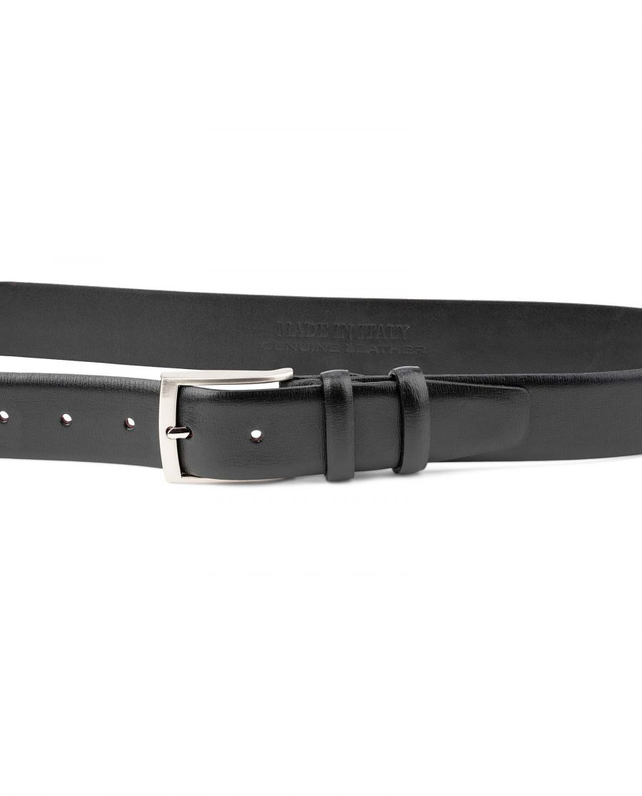 Black-Smooth-Leather-Belt-with-Custom-Buckle-Gray-Suede-Mens-by-Capo-Pelle-On-pants
