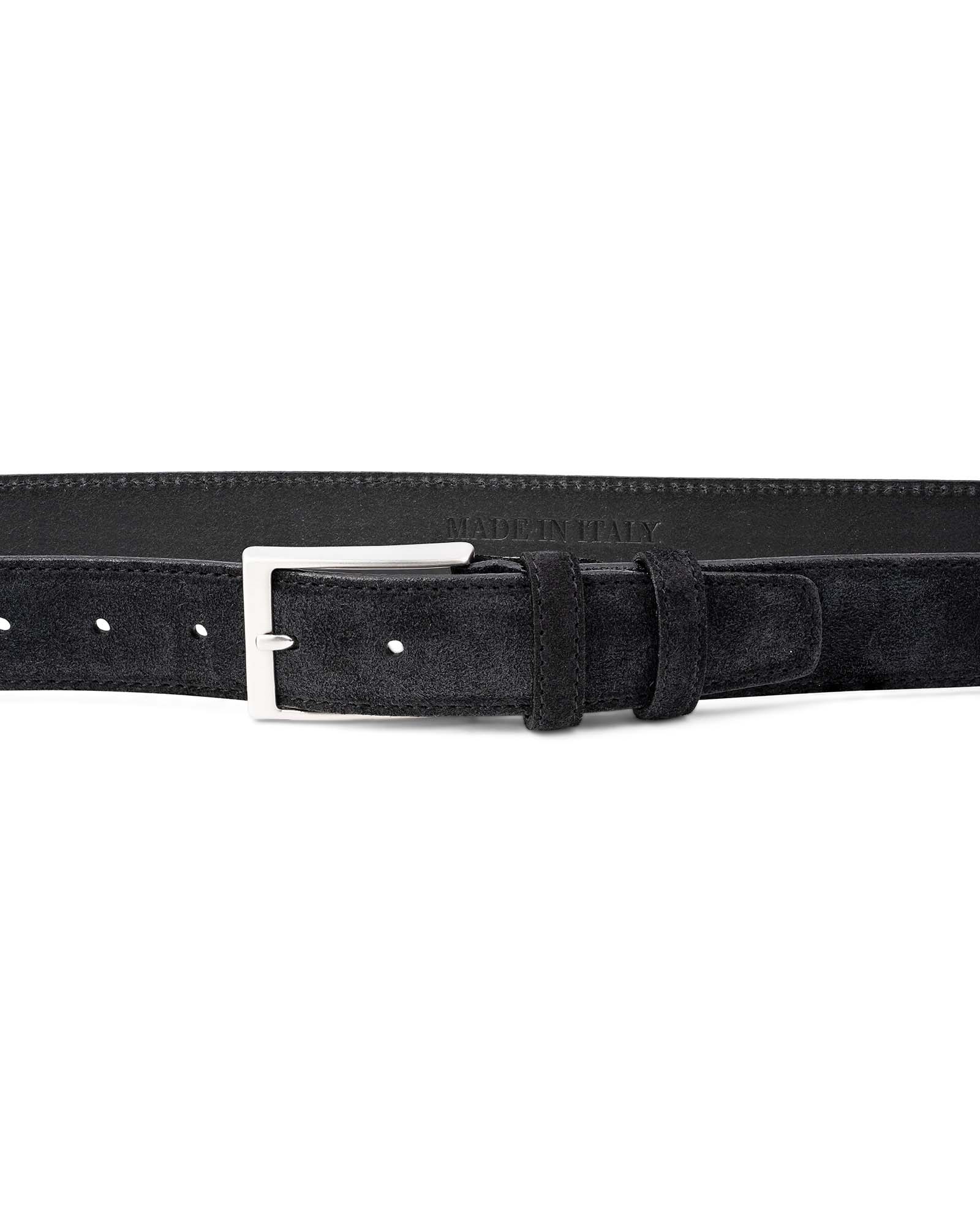 RDumani Mens Belts Suede Leather Belts Black 35mm Up to 46 