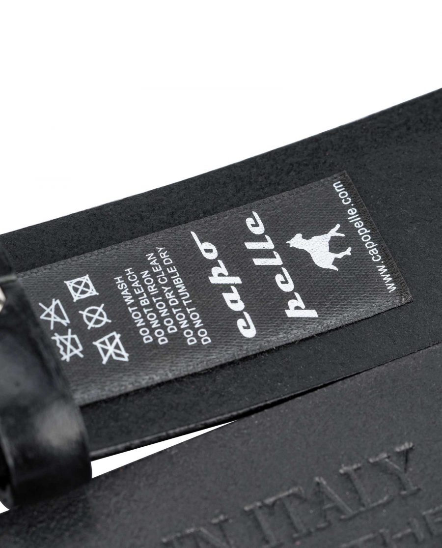 Black-Vegetable-Tanned-Leather-Belt-Strap-Care-label