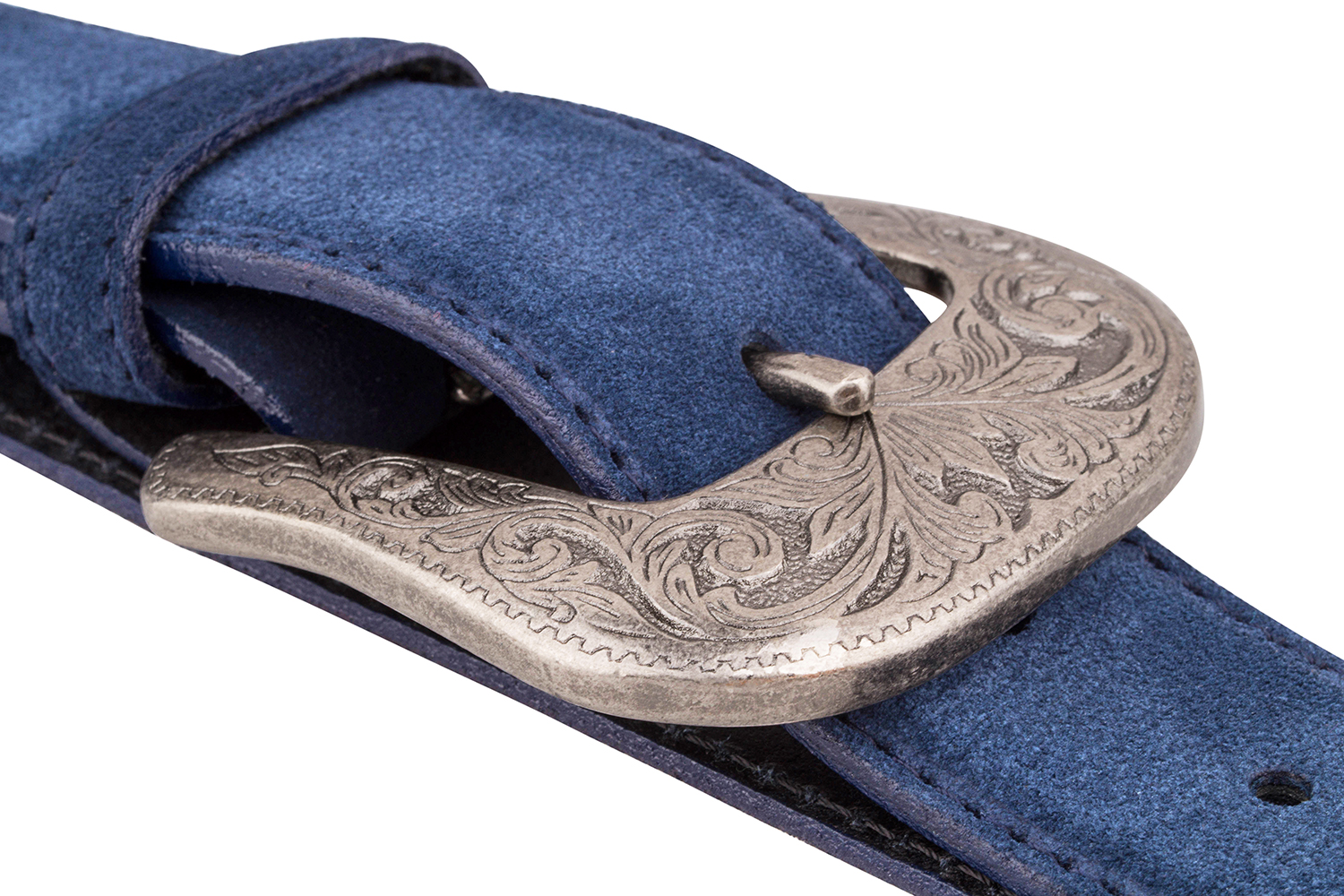 Mens Western Belts Antique silver belt buckles Cowboy Cowgirl Blue suede leather