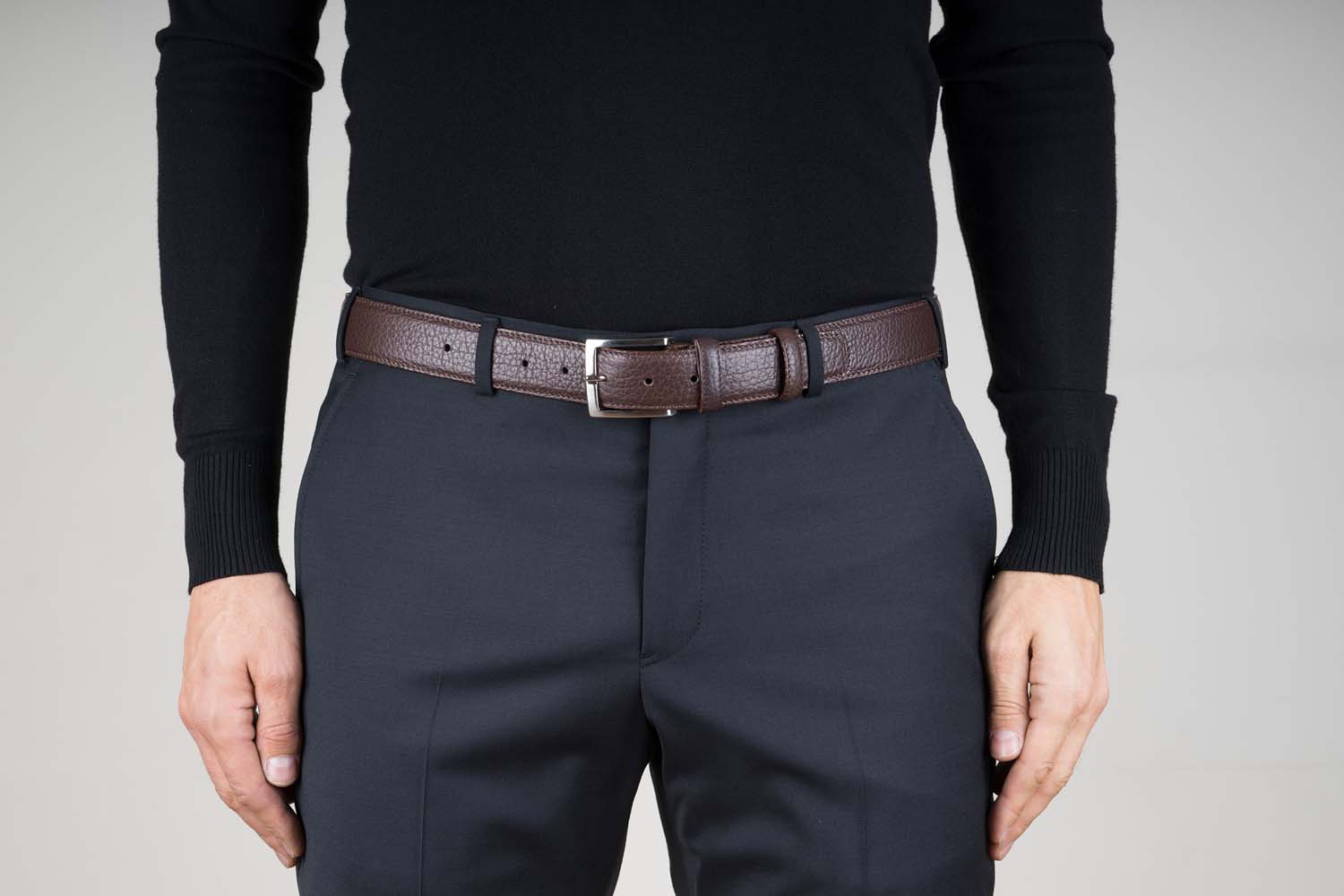 MENS BROWN LEATHER TROUSER WAIST BELT ALL SIZES 