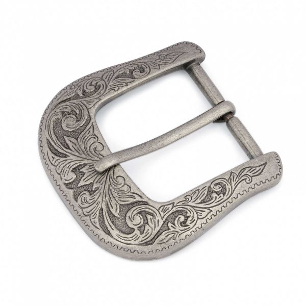 Cowboy-belt-buckle-Western-antique-silver-Heavy-filled-Thick