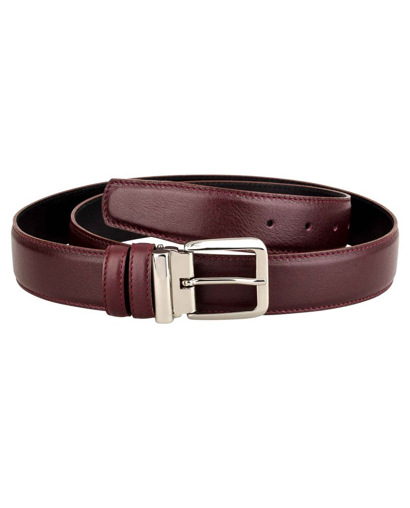 Burgundy Belt Soft Italian leather belts for Men by Capo Pelle Casual Limited