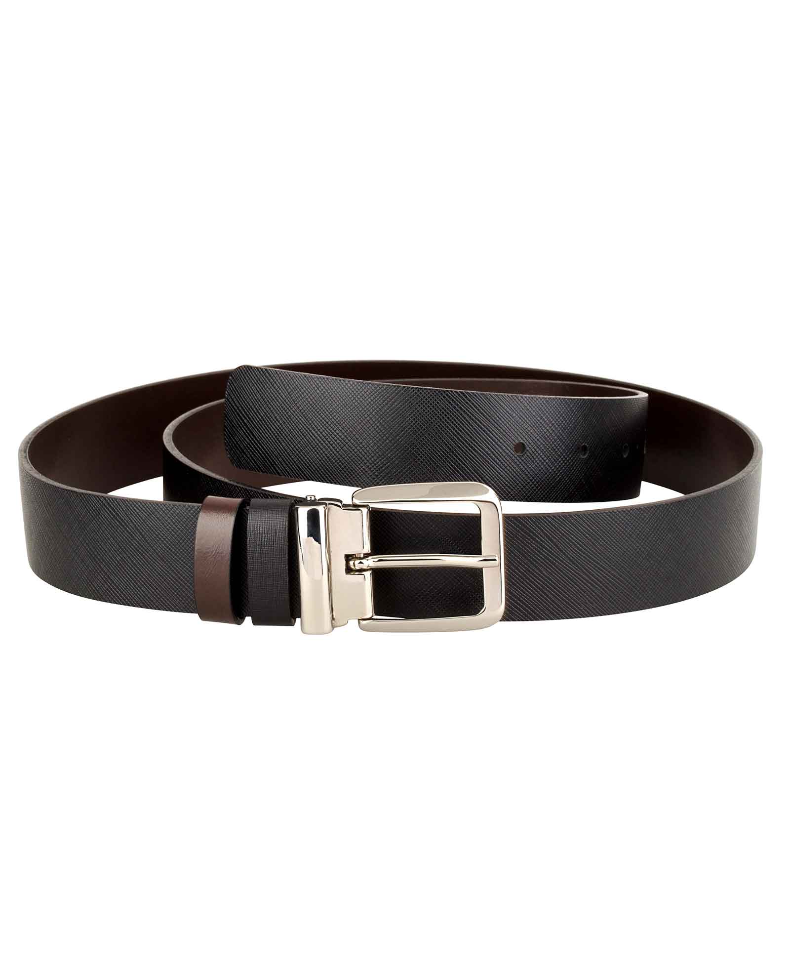 Buy Men's Saffiano Leather Belt | Reversible Black Brown | Capo Pelle