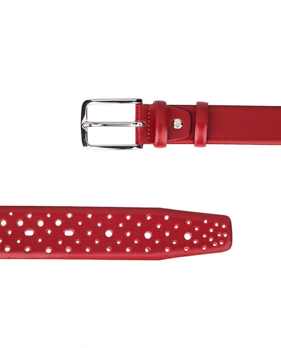 Perforated-Red-Leather-Belt-Both-Sides