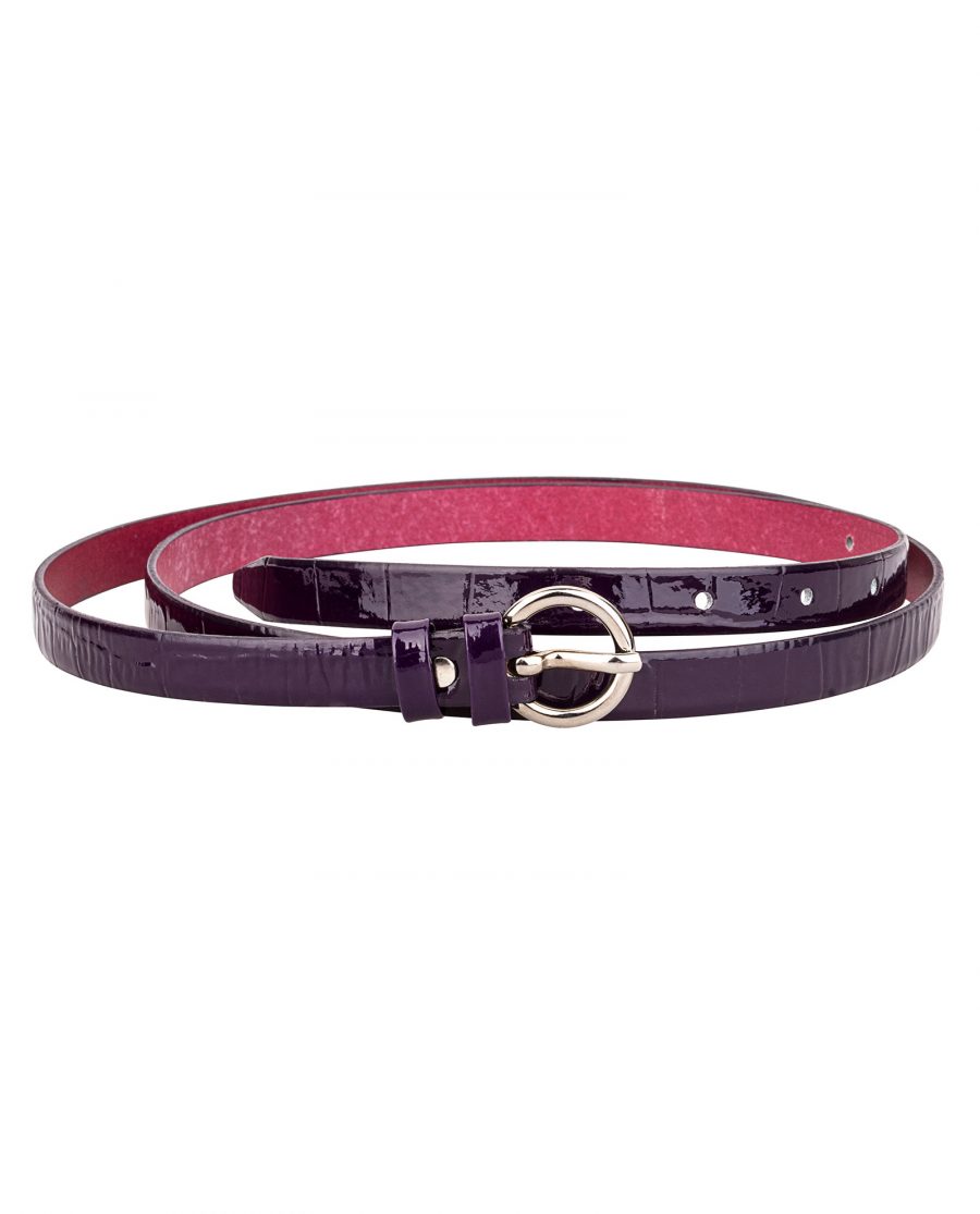 Porosus-purple-skinny-belt