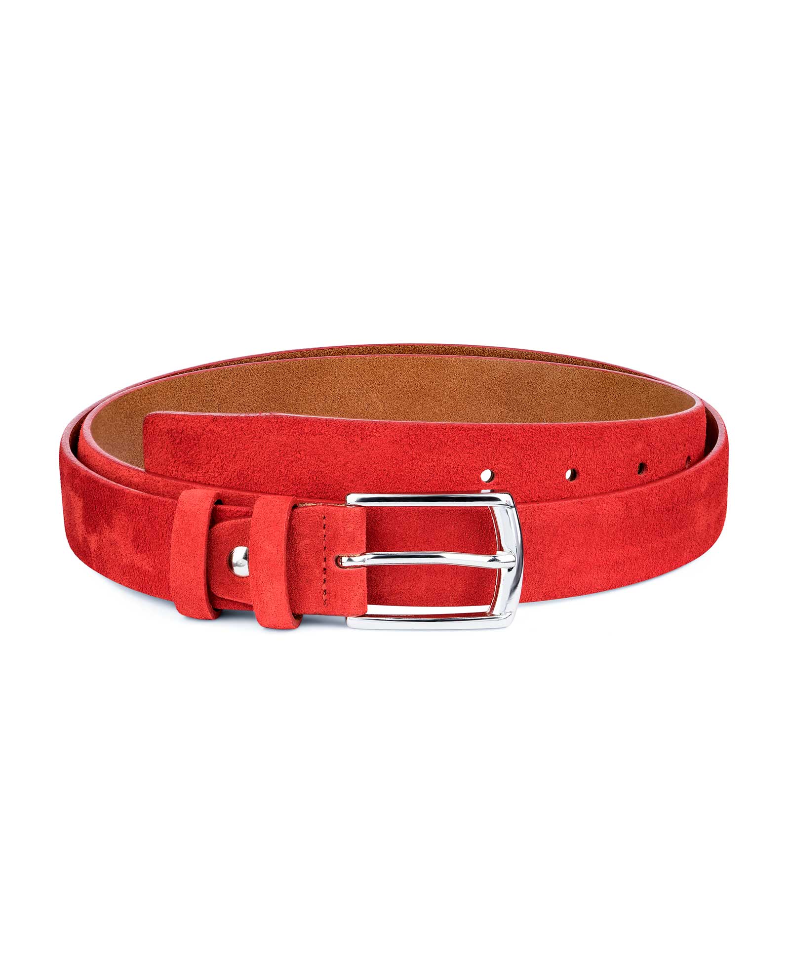 Buy Red Suede Leather Belt in 1 1/8 inch | LeatherBeltsOnline.com