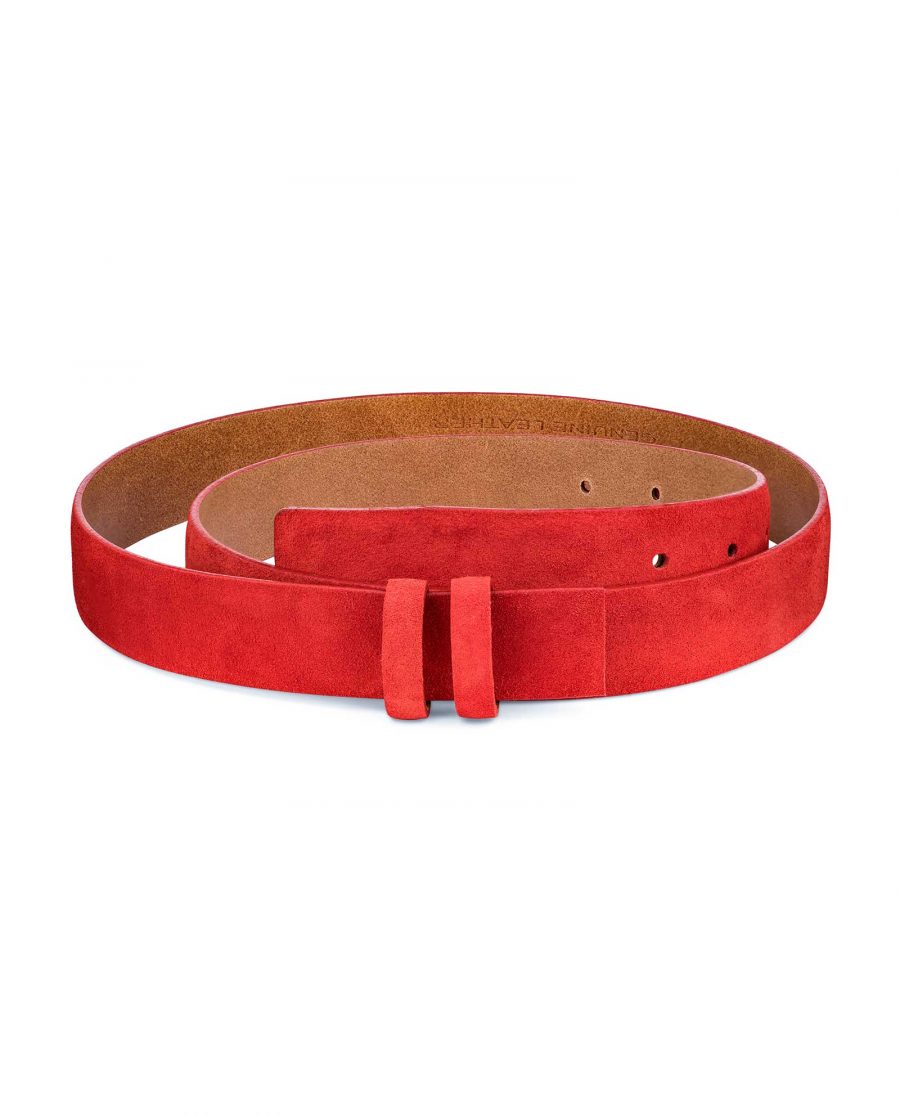Replacement-Red-Suede-Leather-Belt-1-1-8-inch-Main-picture