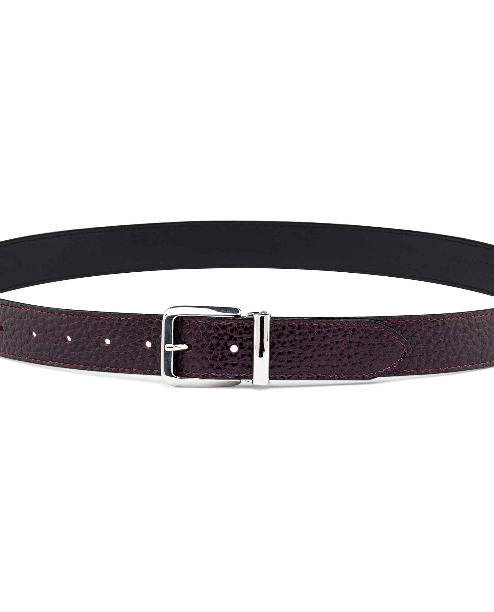 Buy Men's Maroon Leather Belt - LeatherBeltsOnline.com - Free Ship