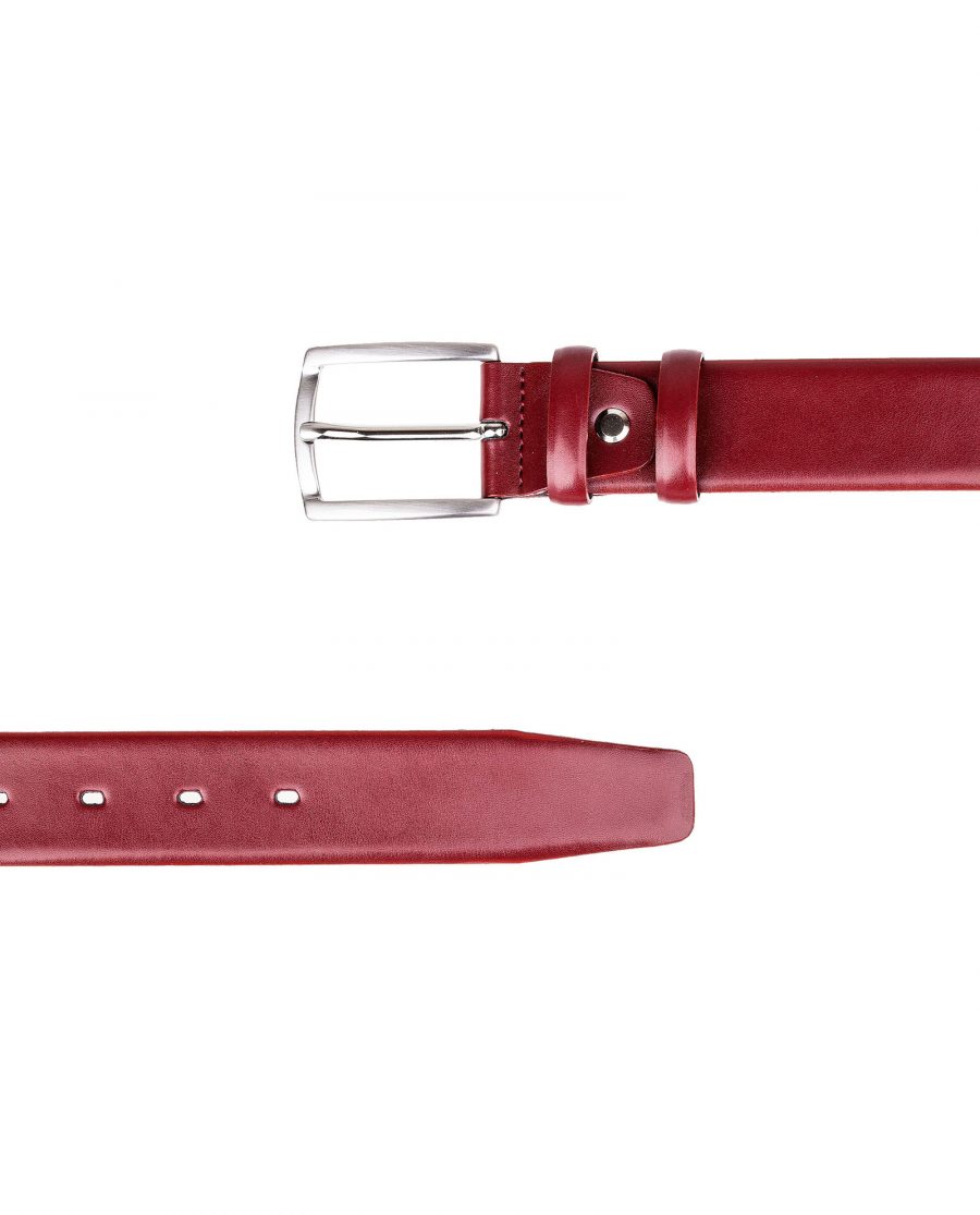Ruby-Red-Leather-Belt-From-top-view