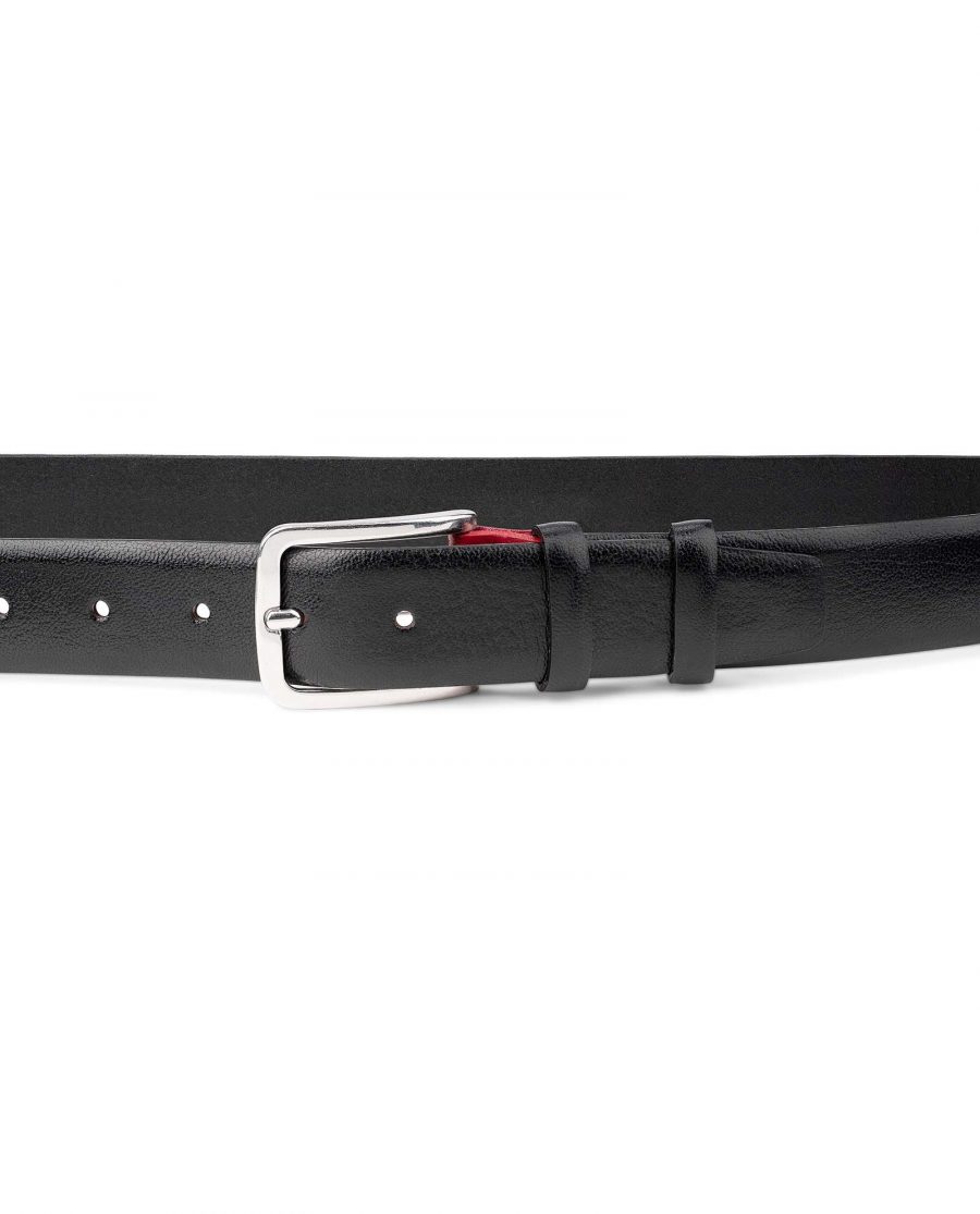 Smooth-Leather-Belt-in-Black-with-Red-Buckle-Mens-by-Capo-Pelle-on-Trousers