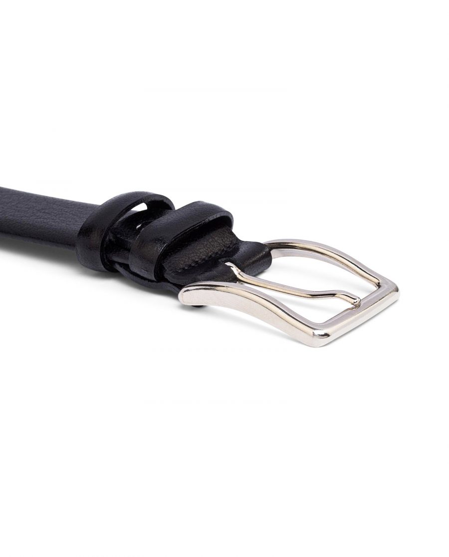 Smooth-Mens-Black-Leather-Belt-Buckle-image