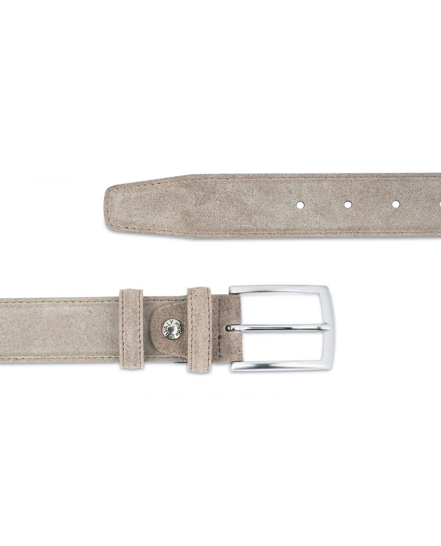 Taupe Suede Belt Mens Womens For jeans Casual