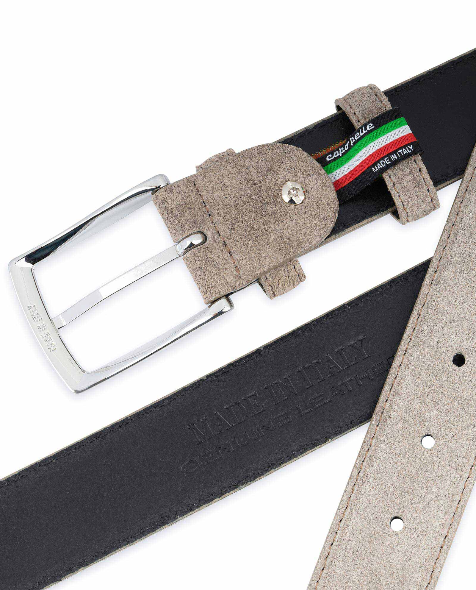 Mens Italian Genuine Leather Belt Made in Italy Casual Jeans Trousers Chinos