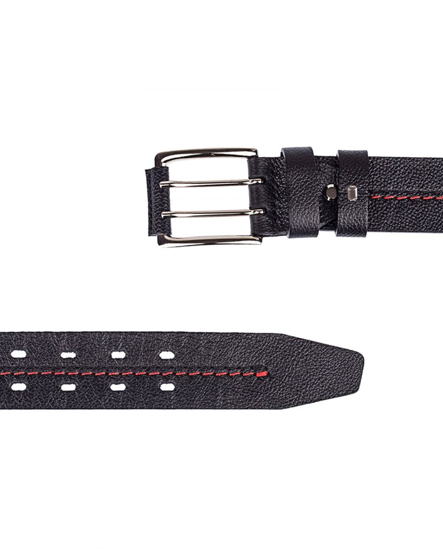 Thick-Leather-Belt-Red-Threaded-Both-Ends