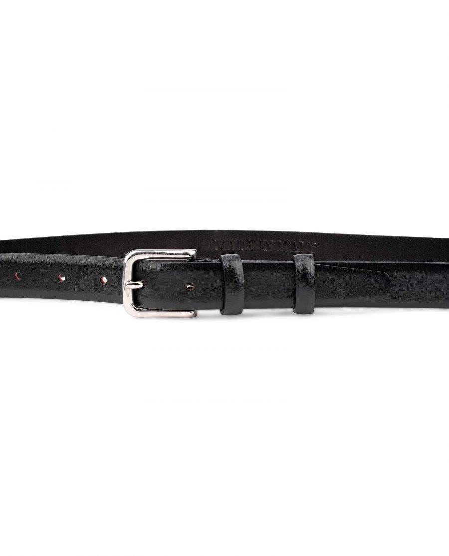 Thin-Leather-Belt-Smooth-Black-1-inch-Wide-by-Capo-Pelle-on-Pants