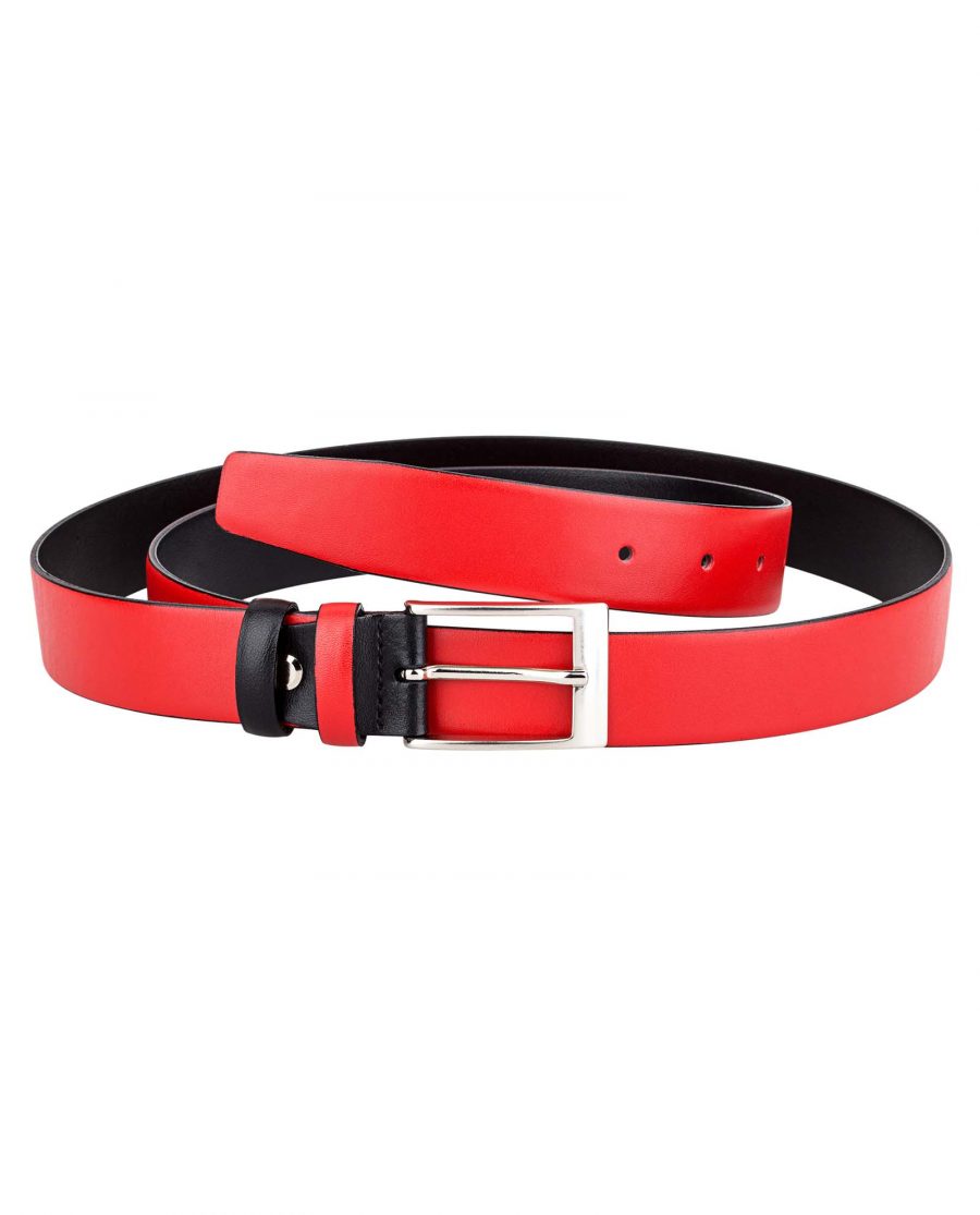 Womens-Reversible-Belt-Red-Black-First-picture