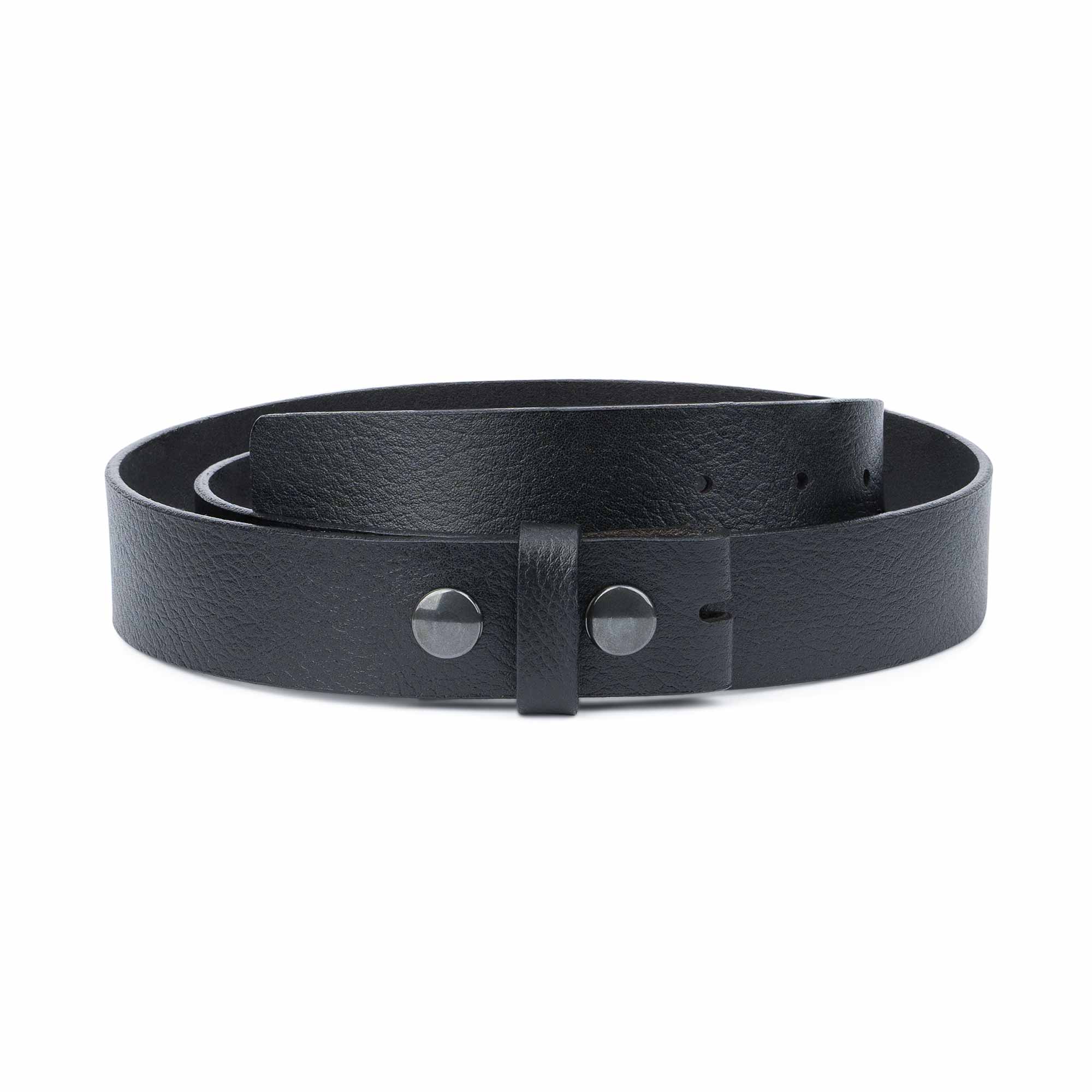 Black leather belts Without buckle Men's belt strap Snap on Real ...
