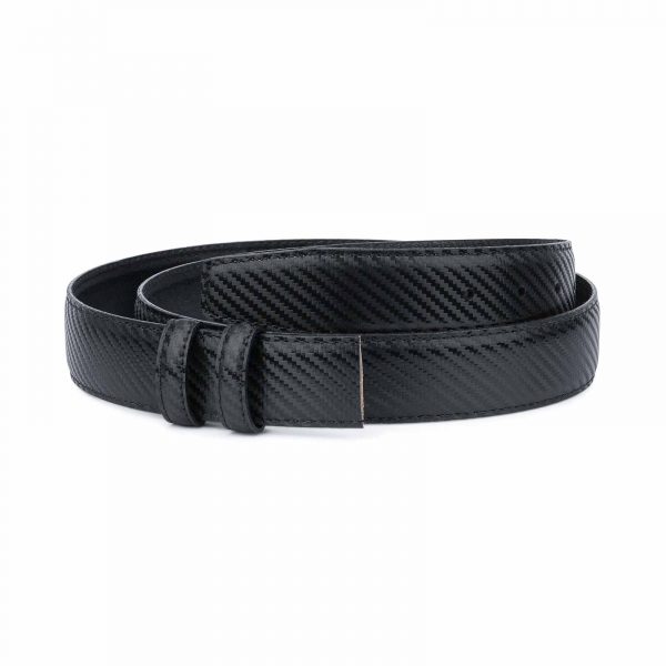 Carbon-Fiber-Leather-Belt-Without-Buckle-Black-1-3-8-inch-Capo-Pelle
