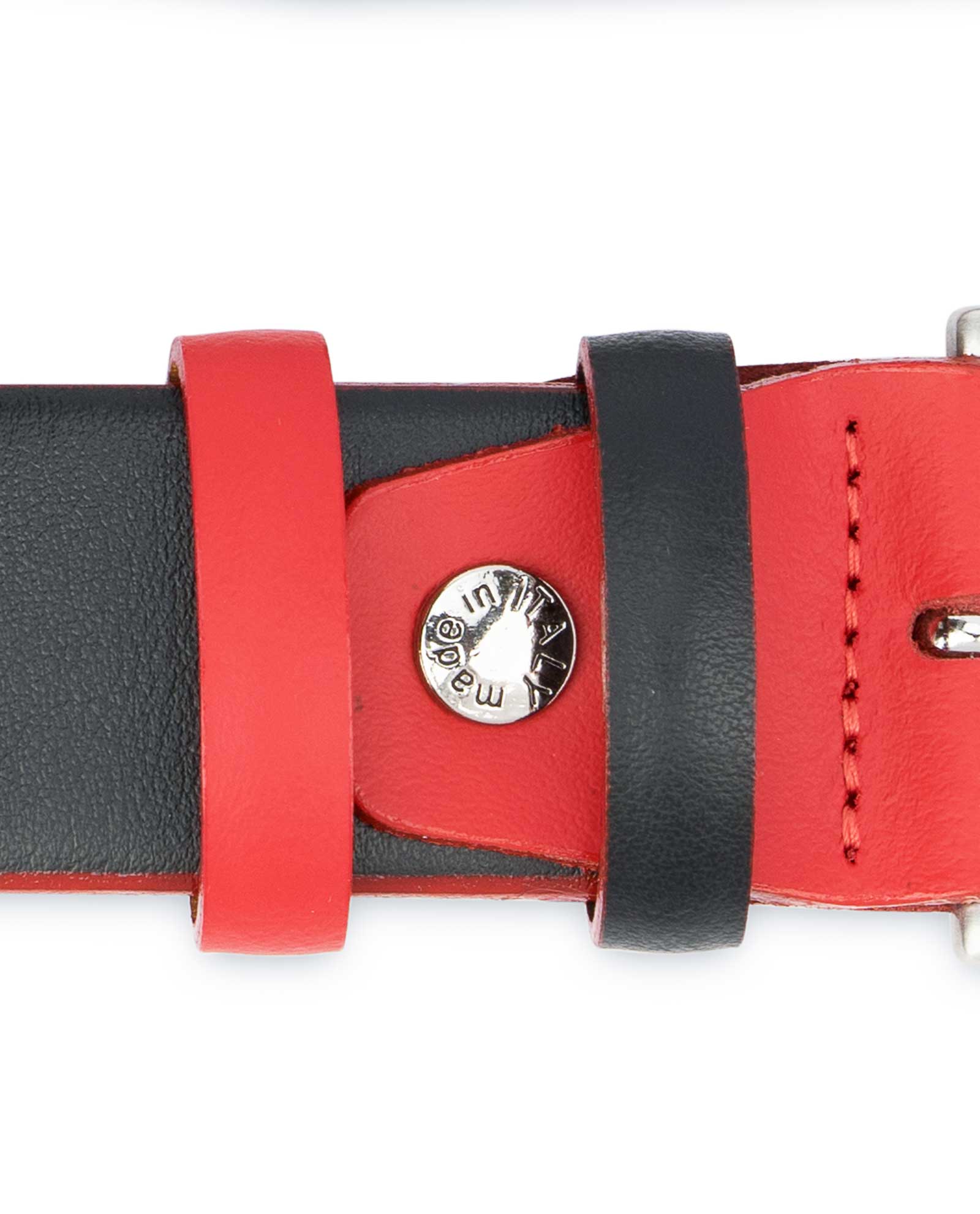 designer red belts