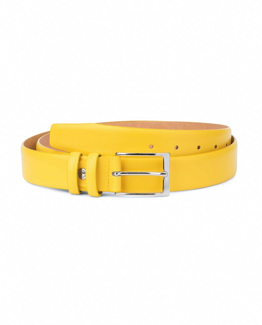 Men’s Yellow Leather Belt For Jeans Capo Pelle