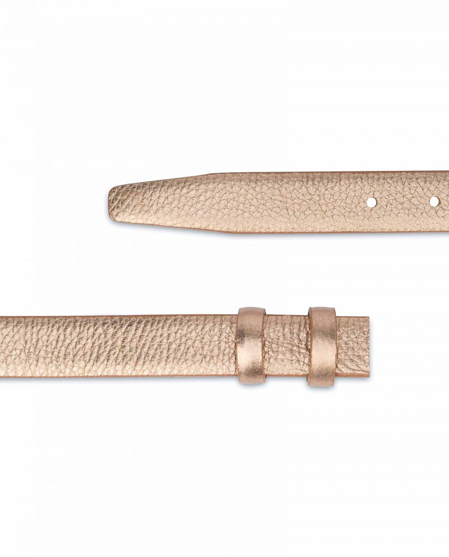 Rose-Gold-Belt-With-No-Buckle-Thin-Leather-Strap-Replacement