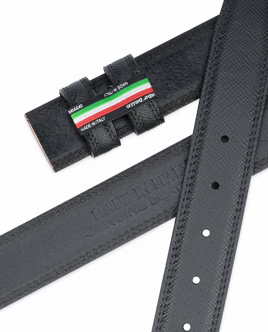 Saffiano-Leather-Belt-Without-Buckle-1-3-8-inch-Heat-stamp