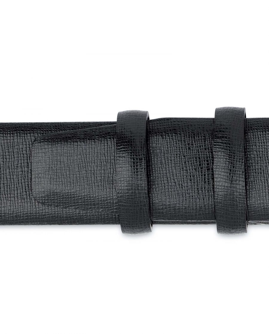Black-Mens-Dress-Belt-Saffiano-Leather-Loops
