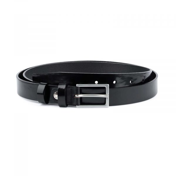 Black-Patent-Leather-Belt-Thin-1-inch-Capo-Pelle