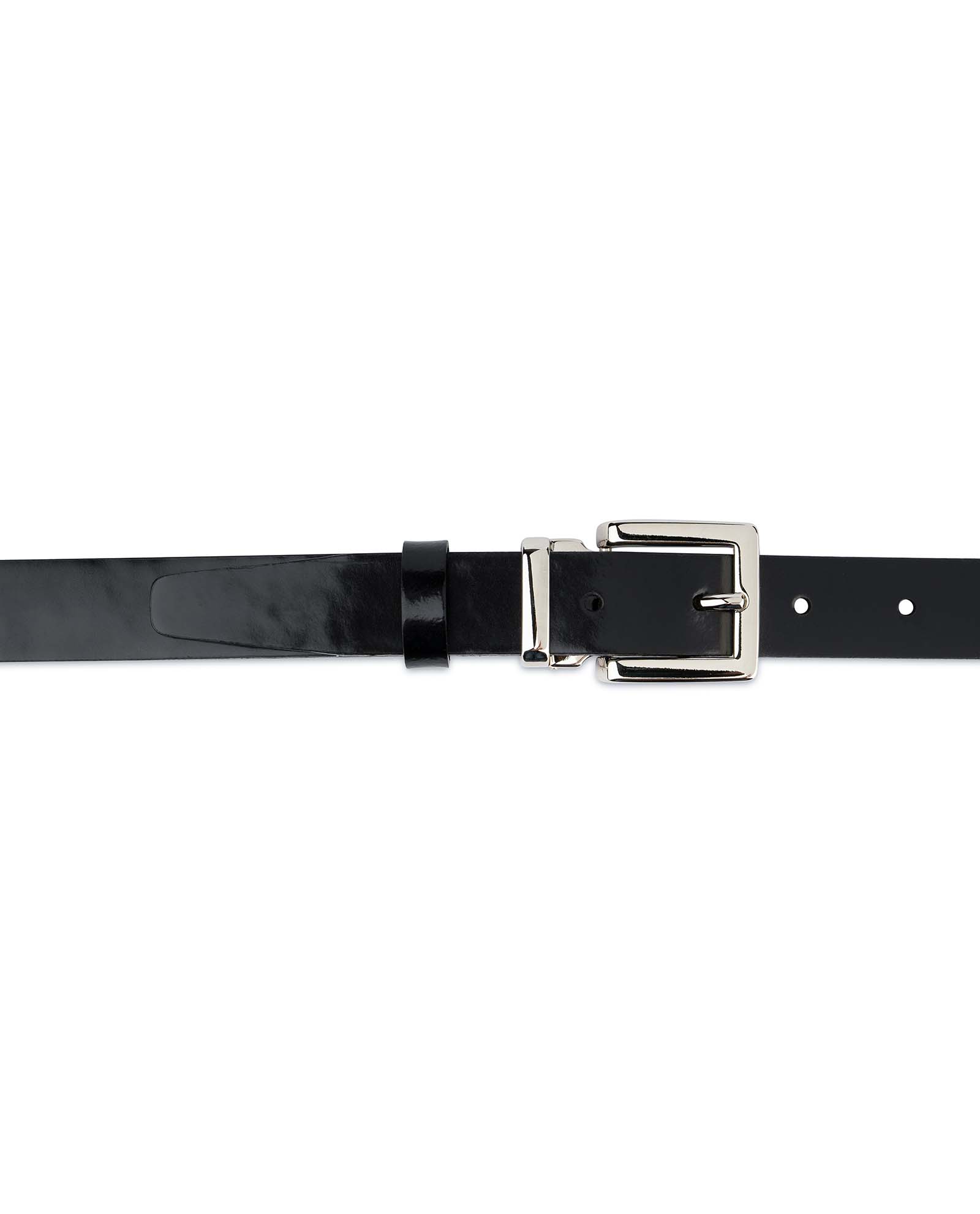 Black Patent Leather Belt 1 inch Wide