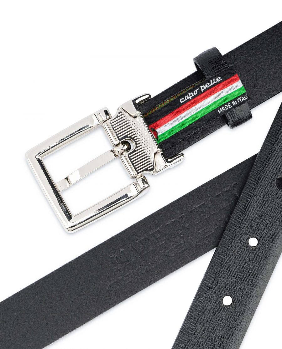 Black-Womens-Belts-For-Dresses-Saffiano-Leather-Genuine