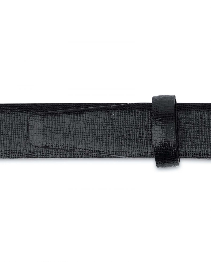 Black-Womens-Belts-For-Dresses-Saffiano-Leather-Loops