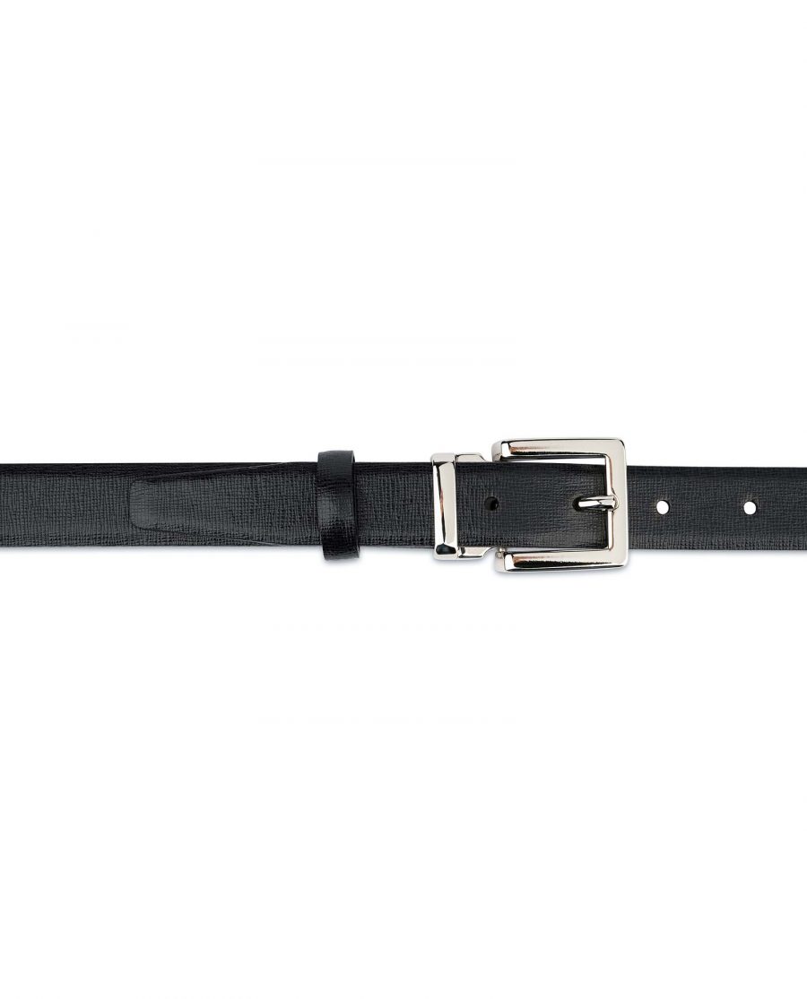 Black-Womens-Belts-For-Dresses-Saffiano-Leather-On-body