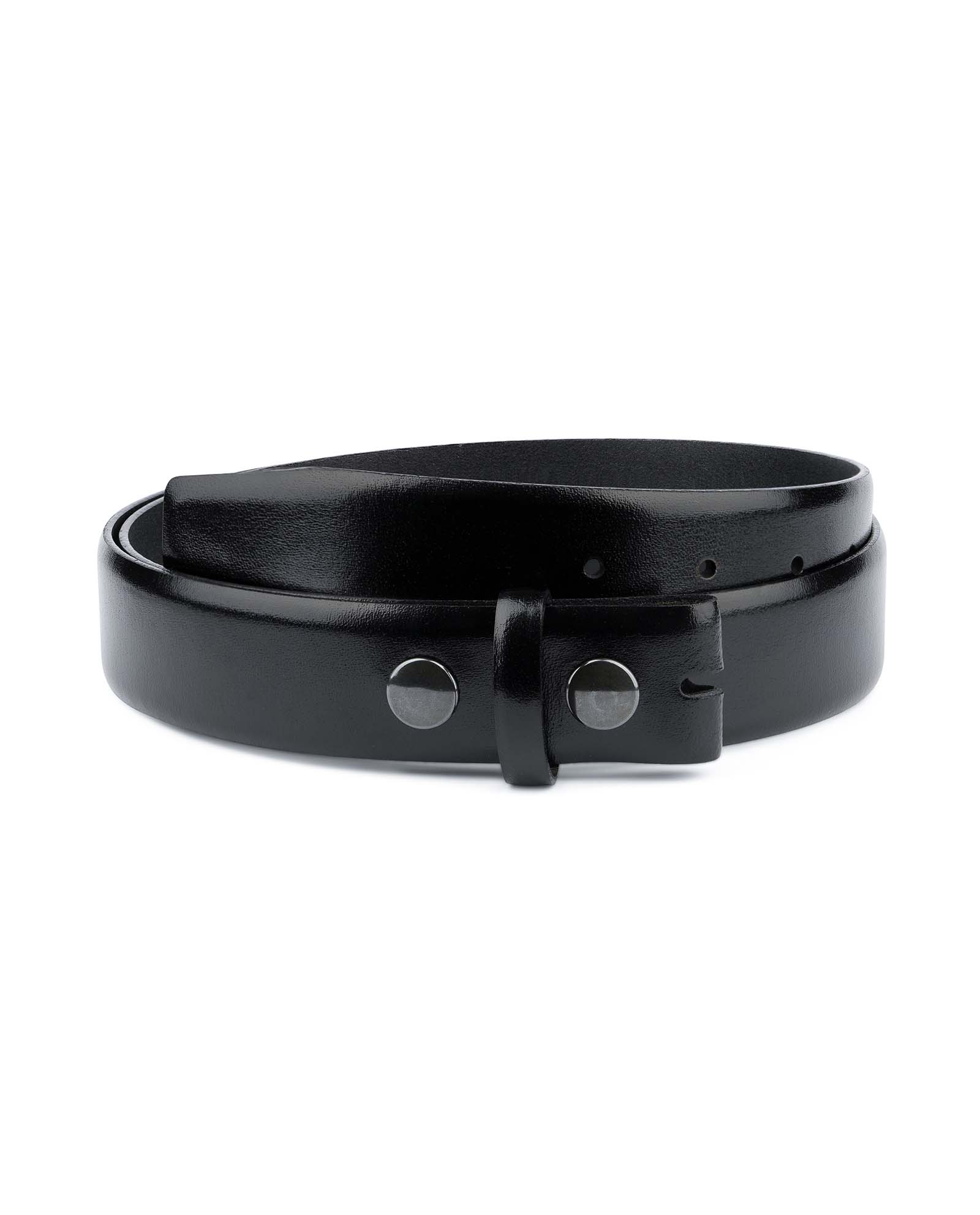 Black Plain Solid Leather Belt NO BUCKLE Removable buckle New Men Women S M L XL 