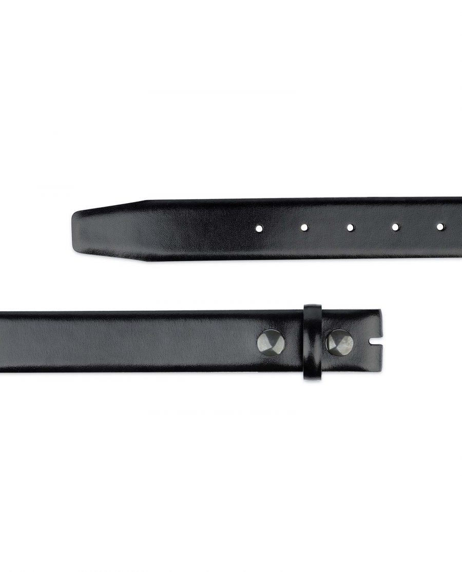 Black-leather-belt-With-no-buckle-Snap-on-Ends
