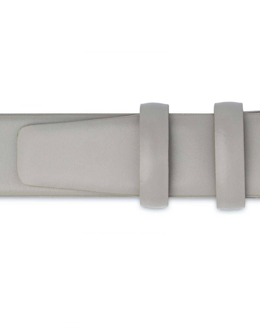 Grey Leather Belt Men’s 1-1-8 inch Wide Loops
