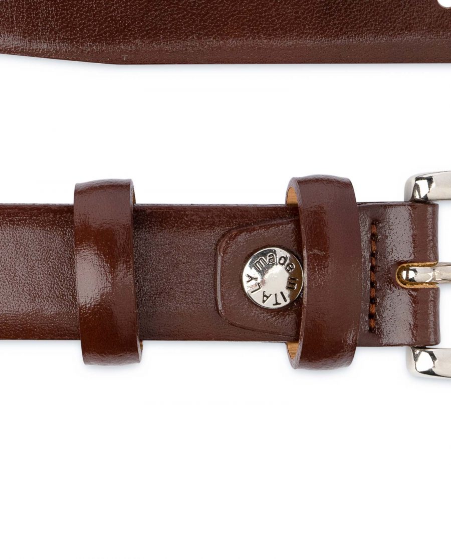 Mens-Brown-Leather-Dress-Belt-Thin-1-inch-Screw