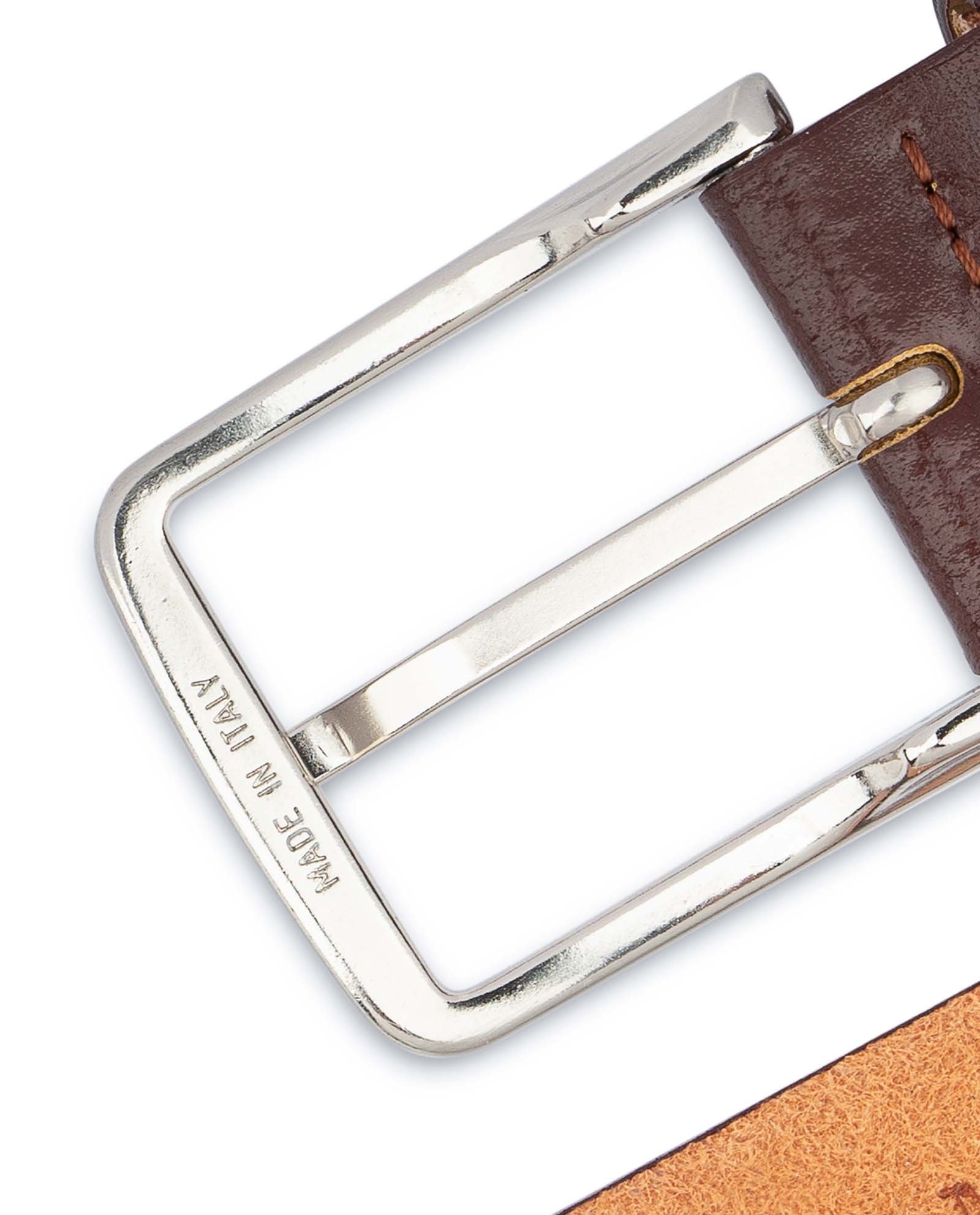 Marco Valentino Men's Cognac Leather Dress Belt - 35mm Width - Brand New