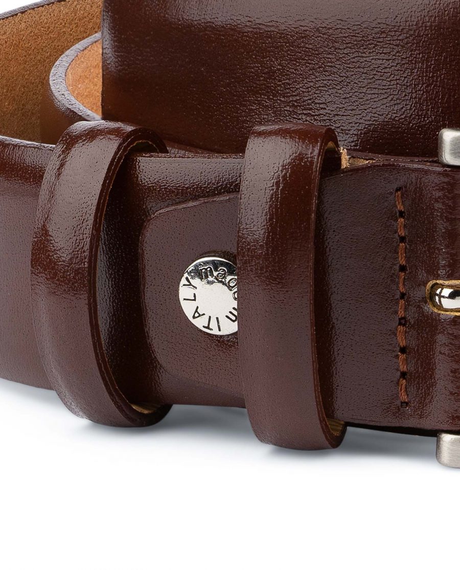 Mens-Cognac-Belt-Genuine-Leather-Screw