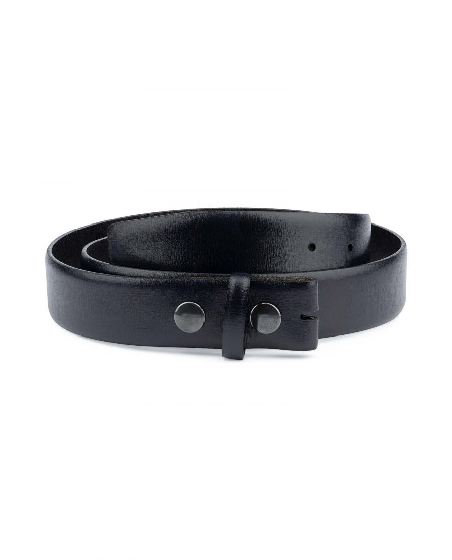 Mens-Navy-Belt-With-no-Buckle-Snap-on-Capo-Pelle